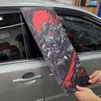 A car B-pillar shown with a placeholder for a custom image design, ready to be personalized.