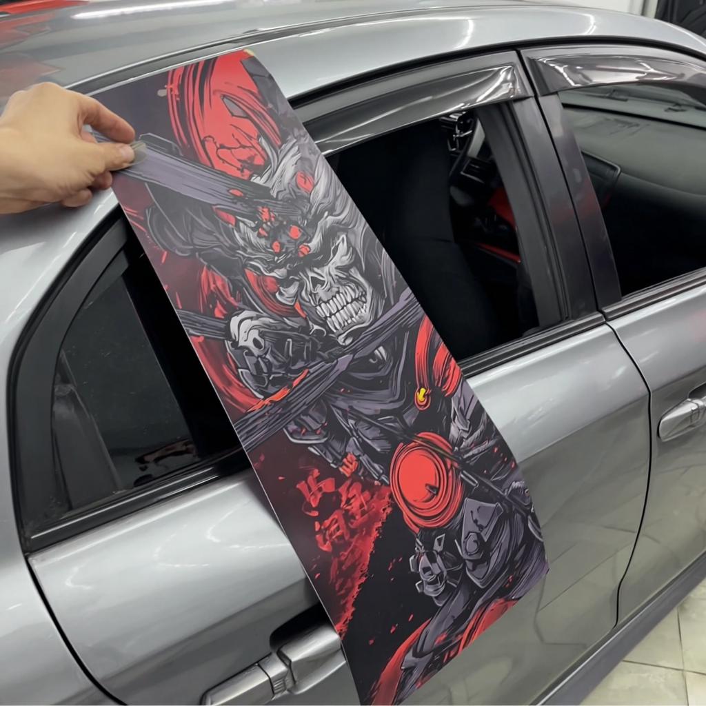 Alternate product view of Custom B-Pillar Car Sticker.