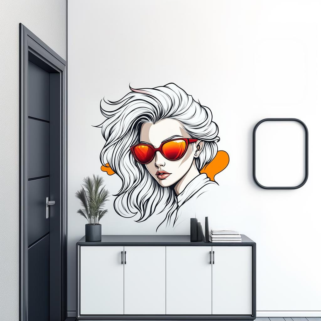 Product gallery view of Cool Girl Wall Decal.