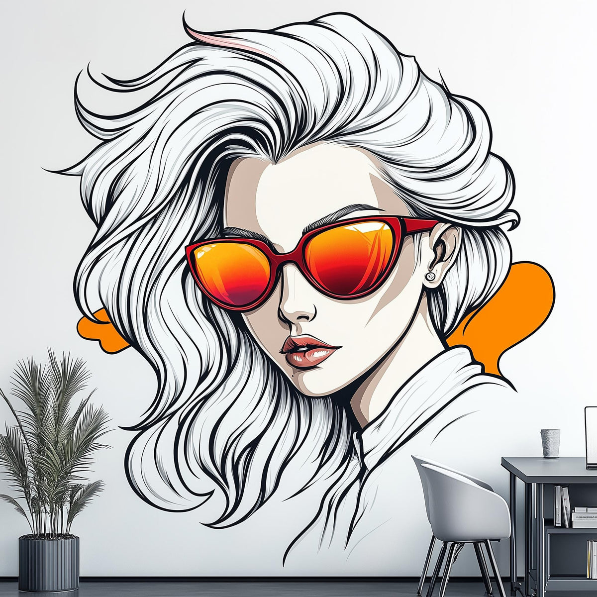Alternate product view of Cool Girl Wall Decal.