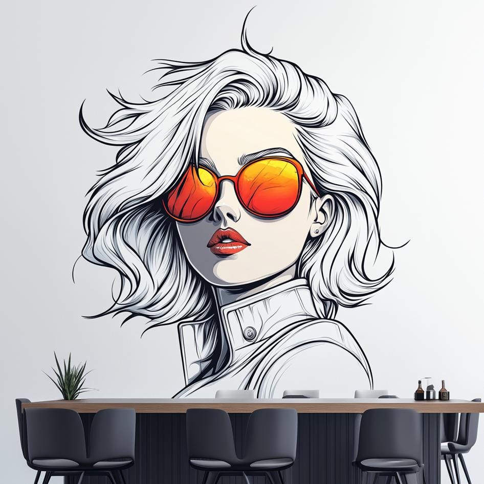 Product gallery view of Stylish Woman Wall Decal.