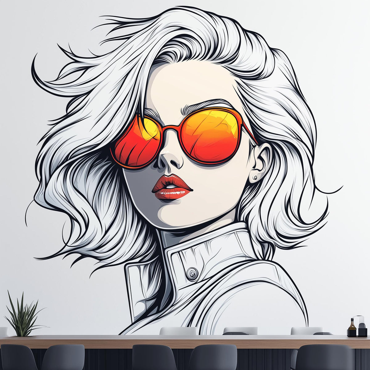 Alternate product view of Stylish Woman Wall Decal.