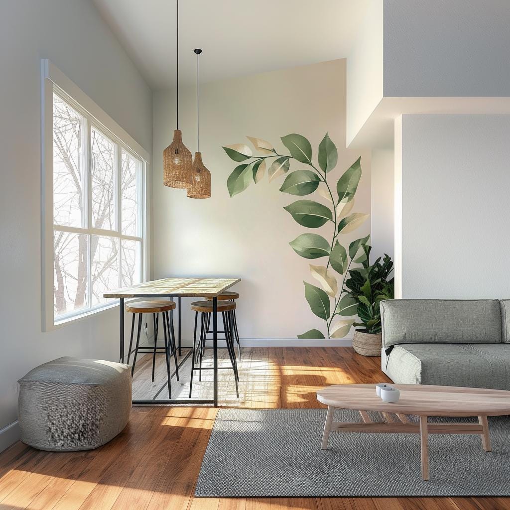 Additional product view of Large Vine Leaf Wall Decal.