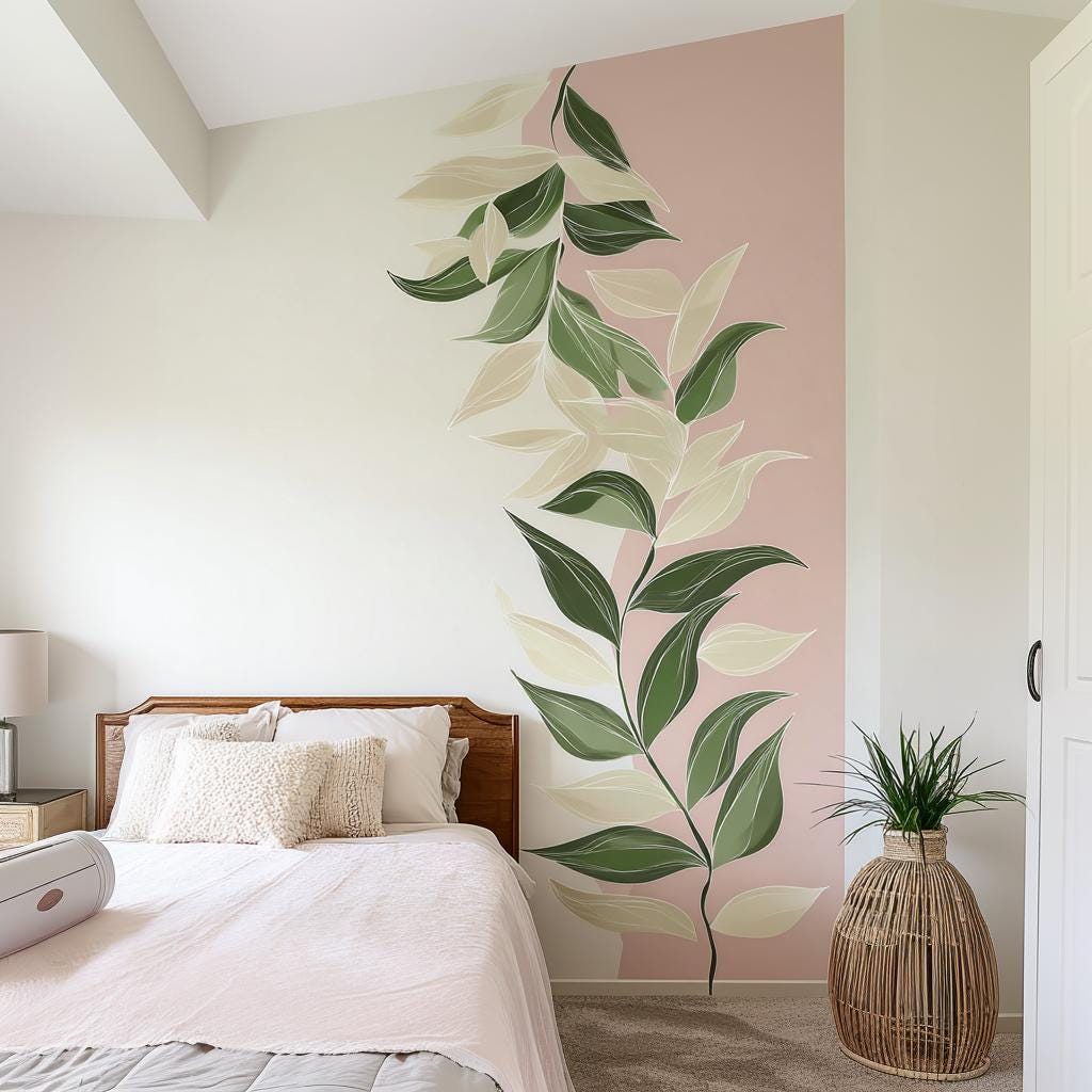 Additional product view of Large Vine Leaf Wall Decal.