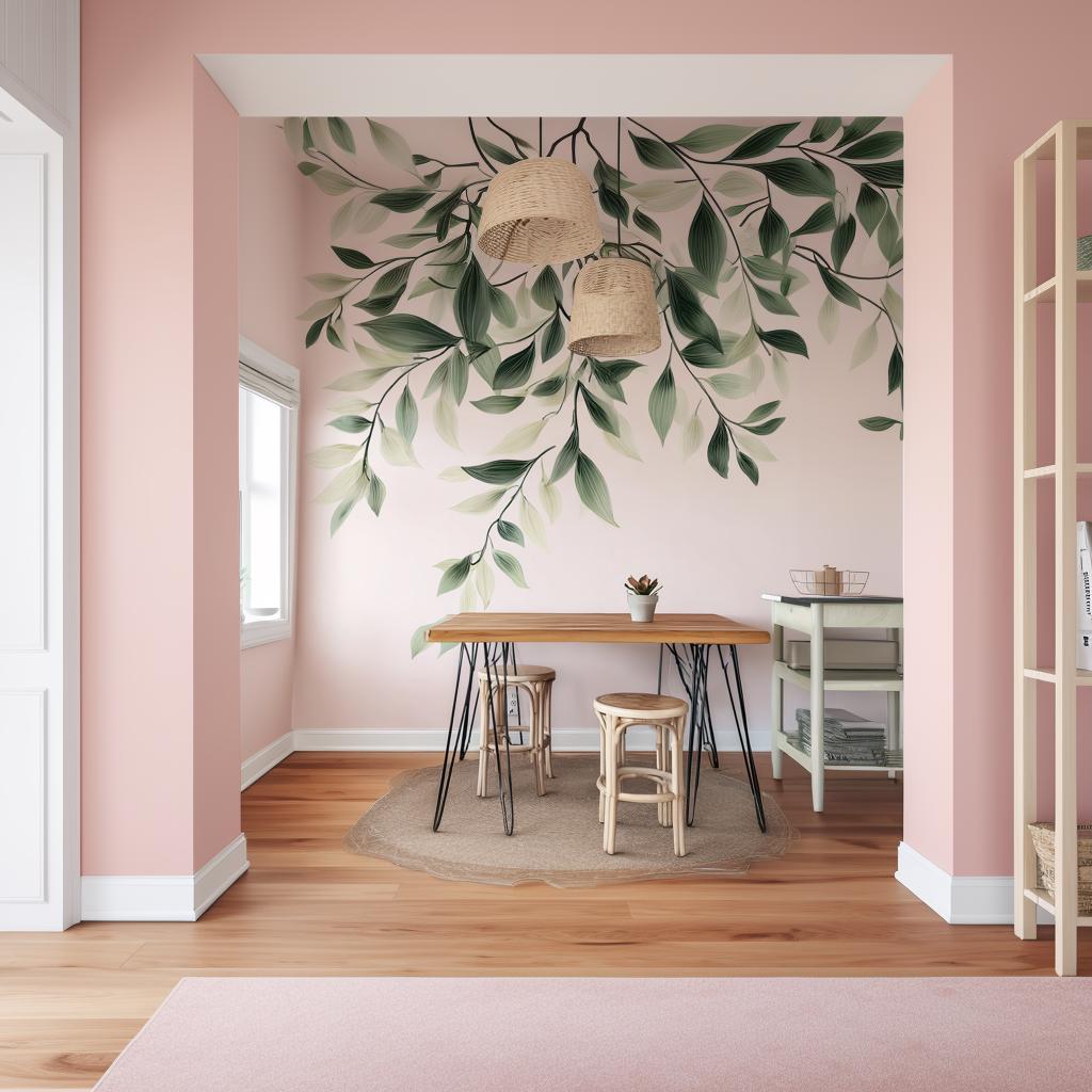 Additional product view of Large Vine Leaves Wall Decal.