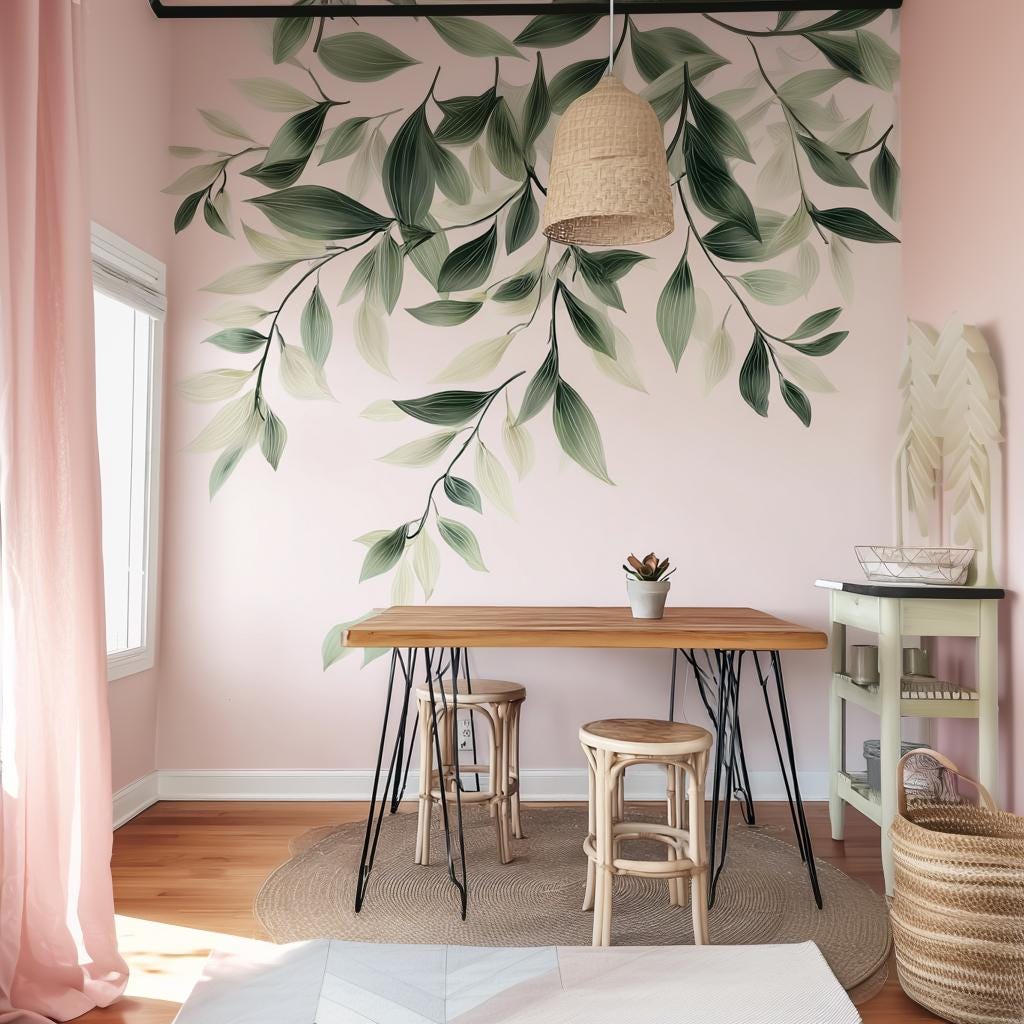 Alternate gallery view of Large Vine Leaves Wall Decal.