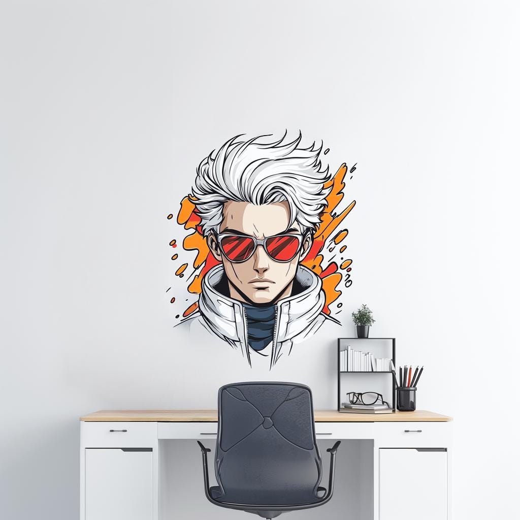 Product gallery view of Anime Wall Decal Male Character.
