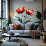Alternate product view of Red Tulip Wall Decal.