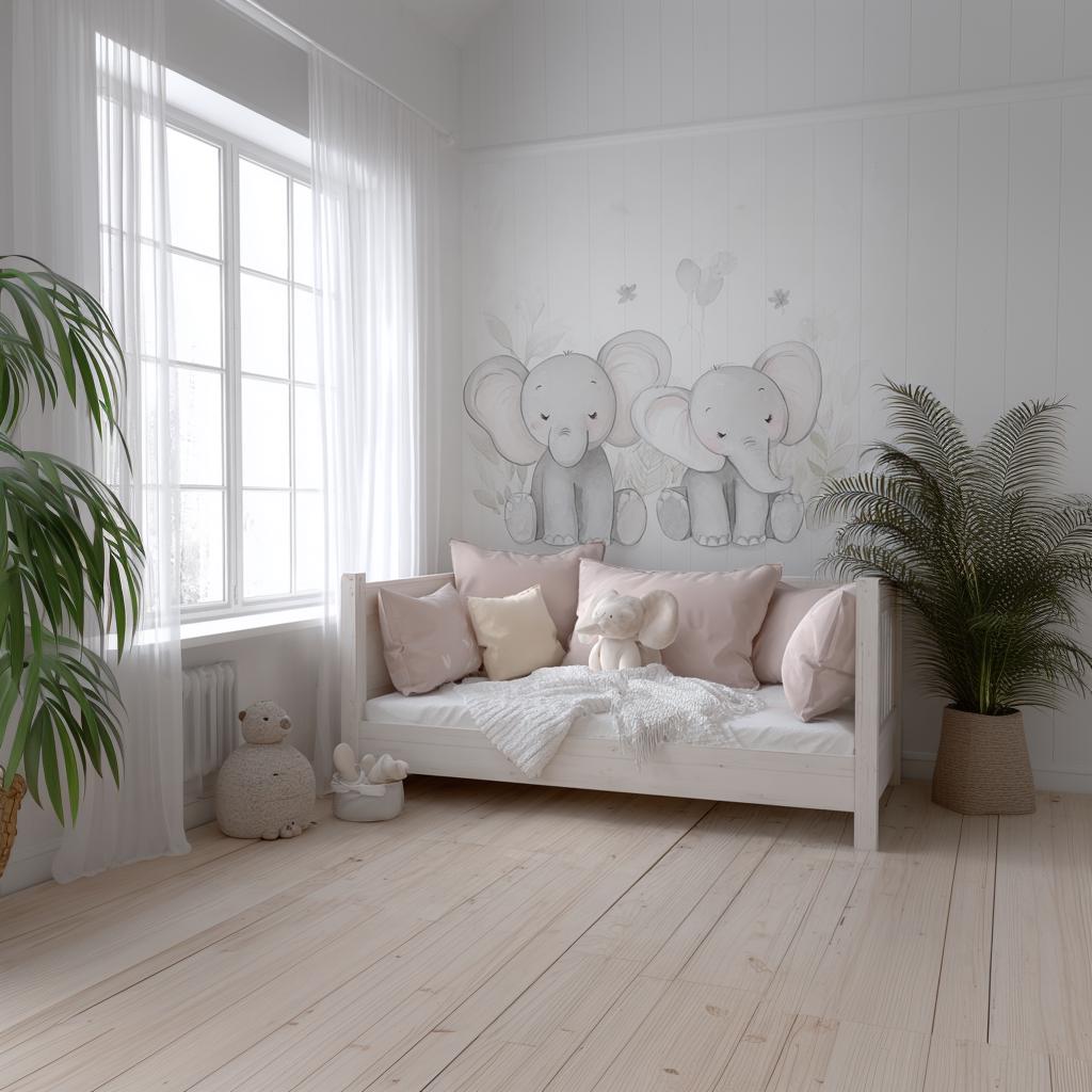Alternate product view of Elephant Wall Decal for Nursery.