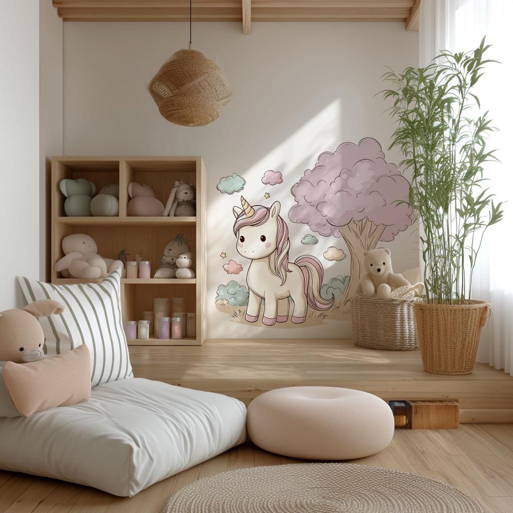 Product gallery view of Cute Unicorn Wall Decal.