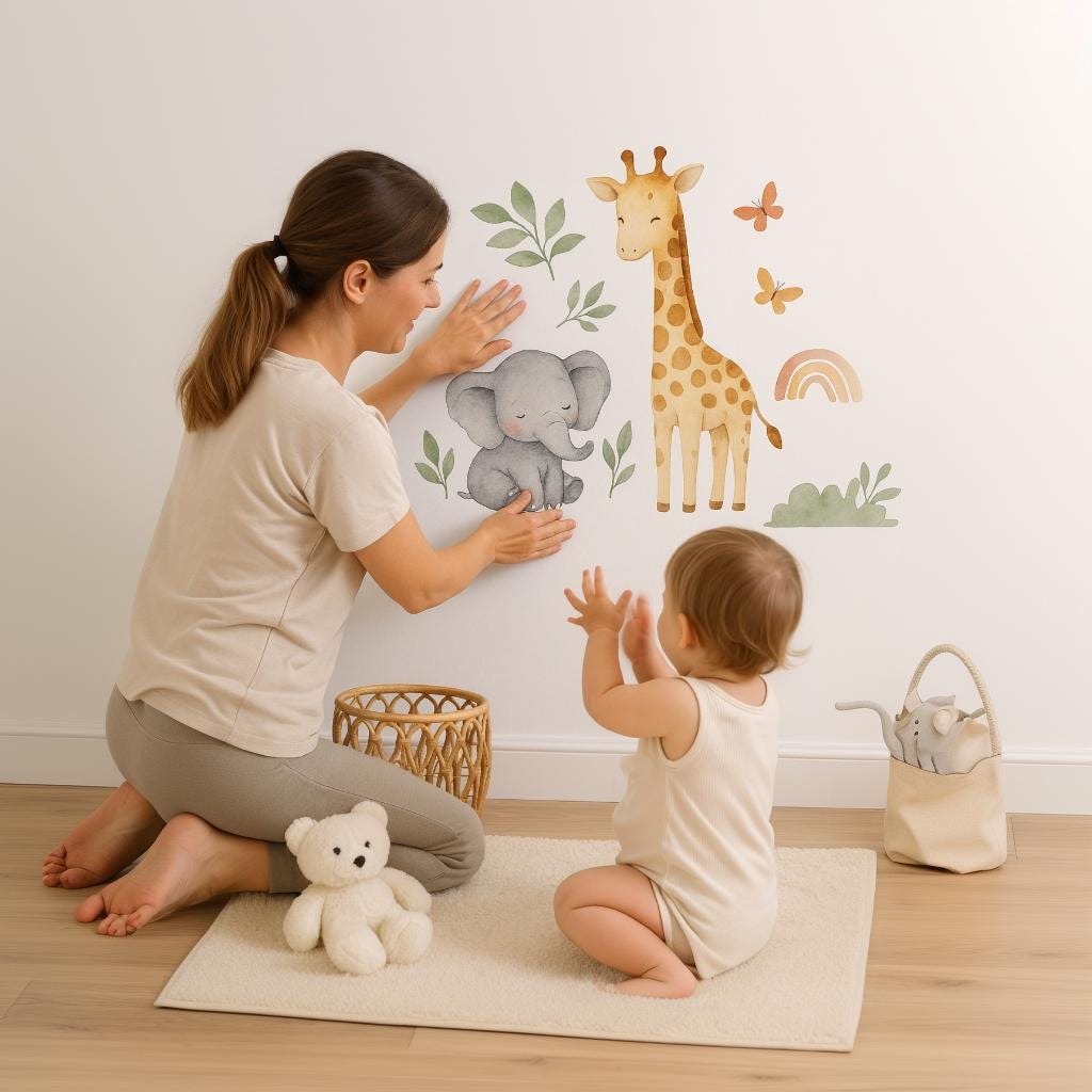 Alternate product view of Jungle Animal Wall Decals for Nursery.