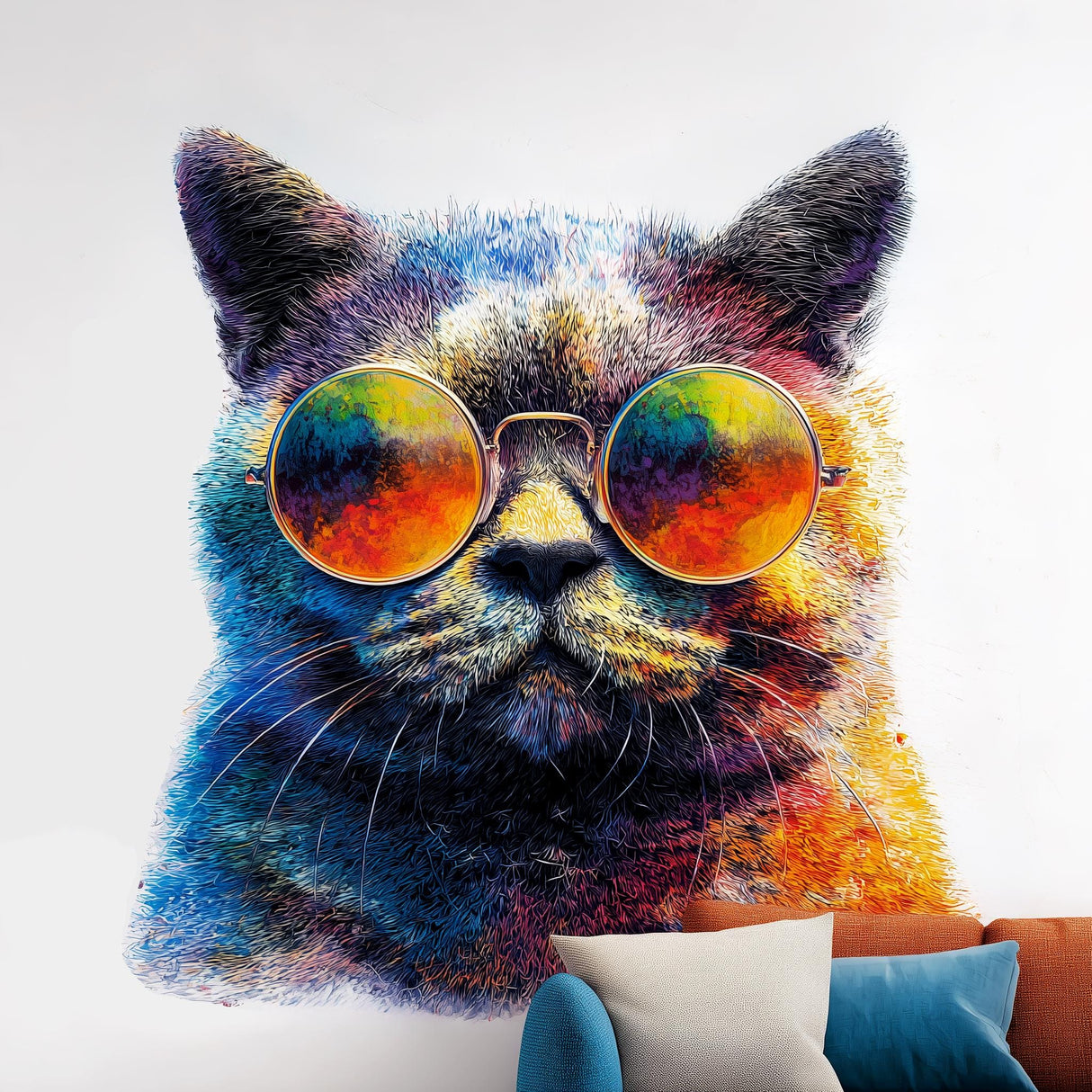 Alternate product view of Cool Cat Wall Decal.