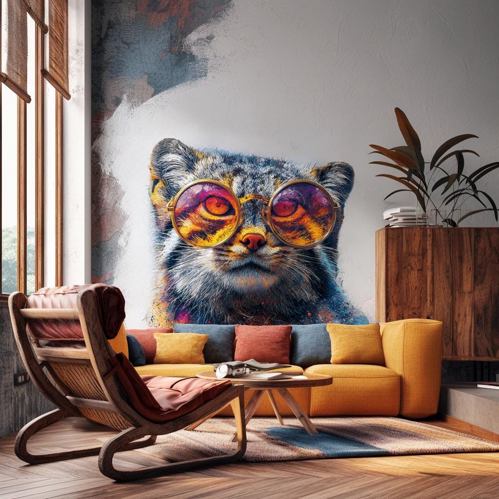 Product gallery view of Manul Cat with Sunglasses.