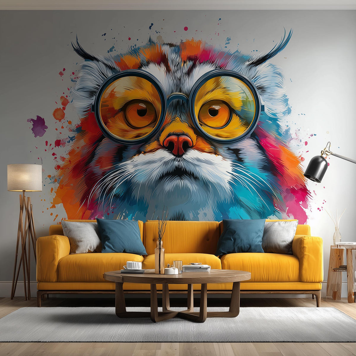 Alternate product view of Pallas Cat Wall Decal.