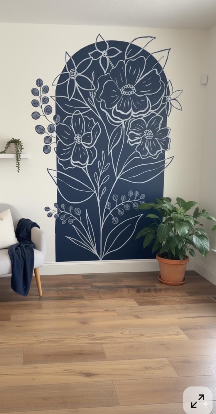 Alternate product view of Floral Wall Decal.