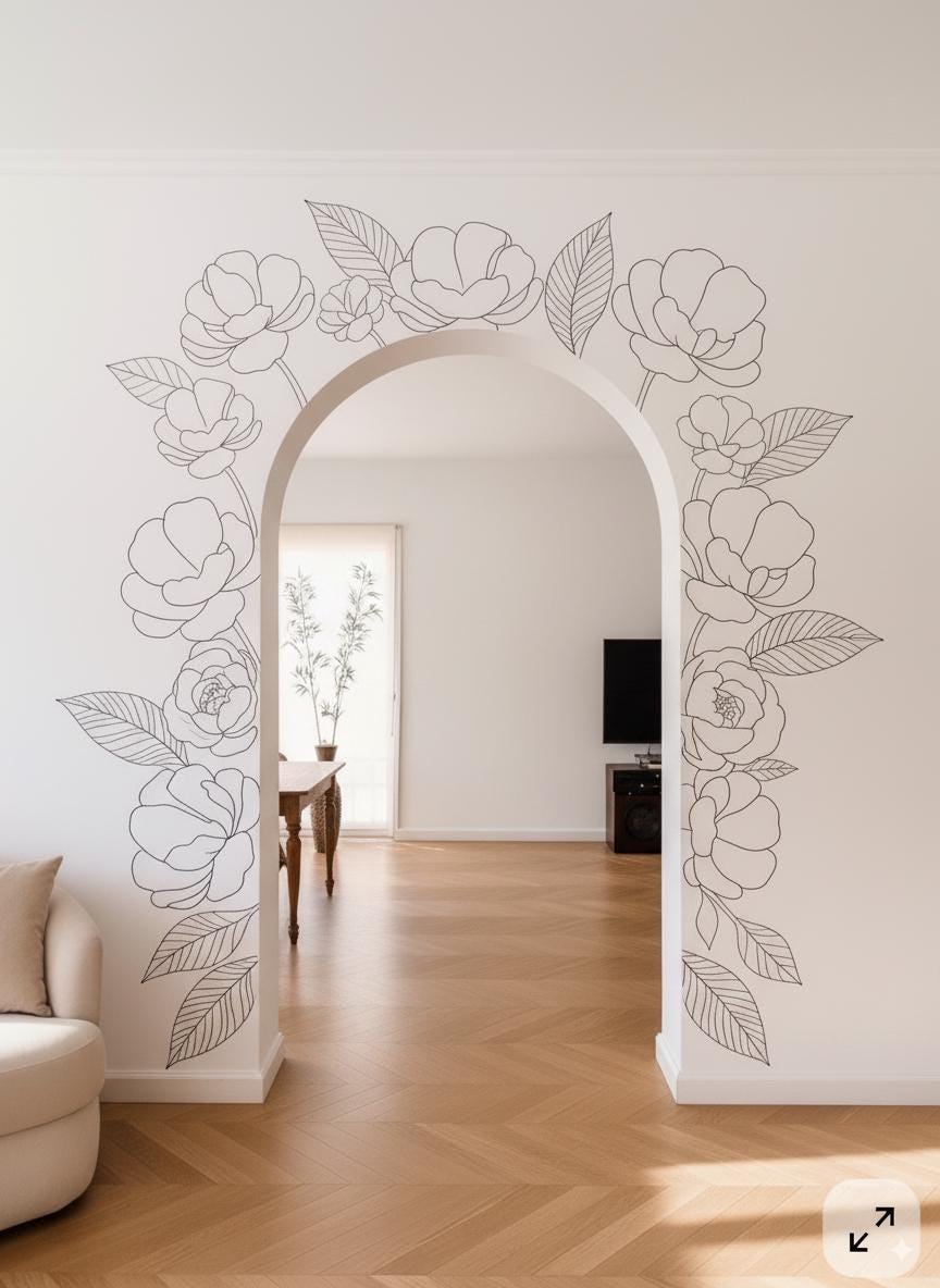 Alternate product view of Floral Wall Decal Set.