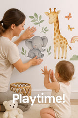 Alternate product presentation of Jungle Animal Wall Decals for Nursery.