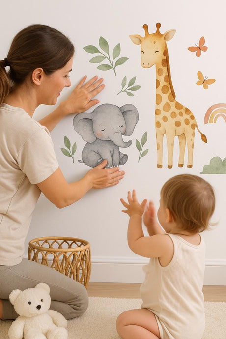 Product view of Jungle Animal Wall Decals for Nursery.