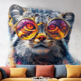 Alternate product view of Manul Cat with Sunglasses.