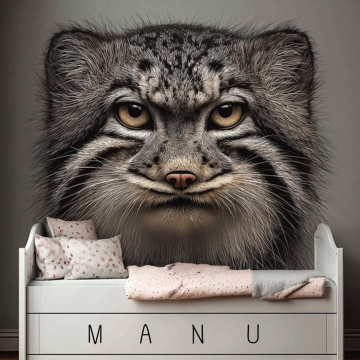 Alternate product view of Pallas Cat Wall Decal.
