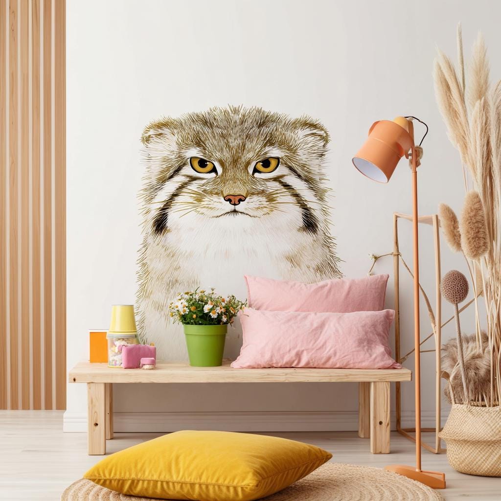 Product gallery view of Pallas Cat Wall Decal.