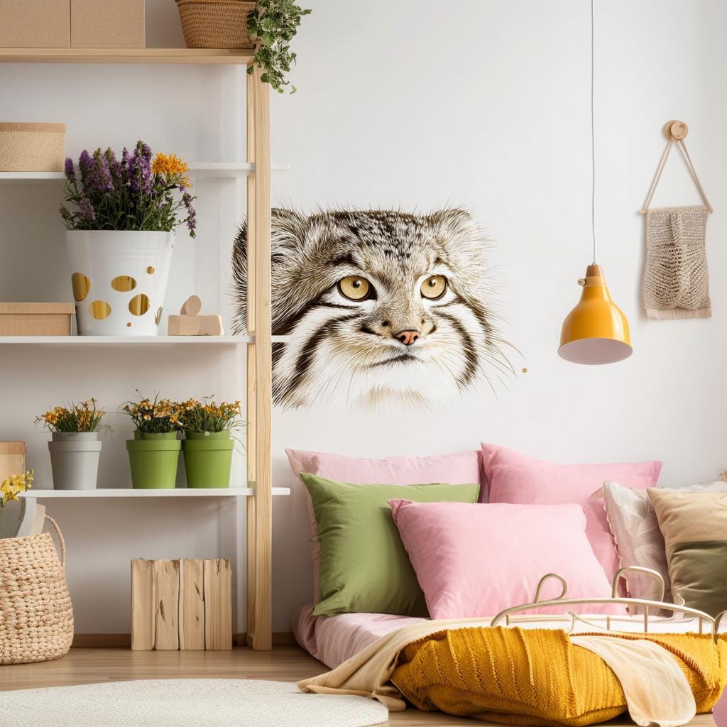 Product gallery view of Pallas Cat Wall Decal.