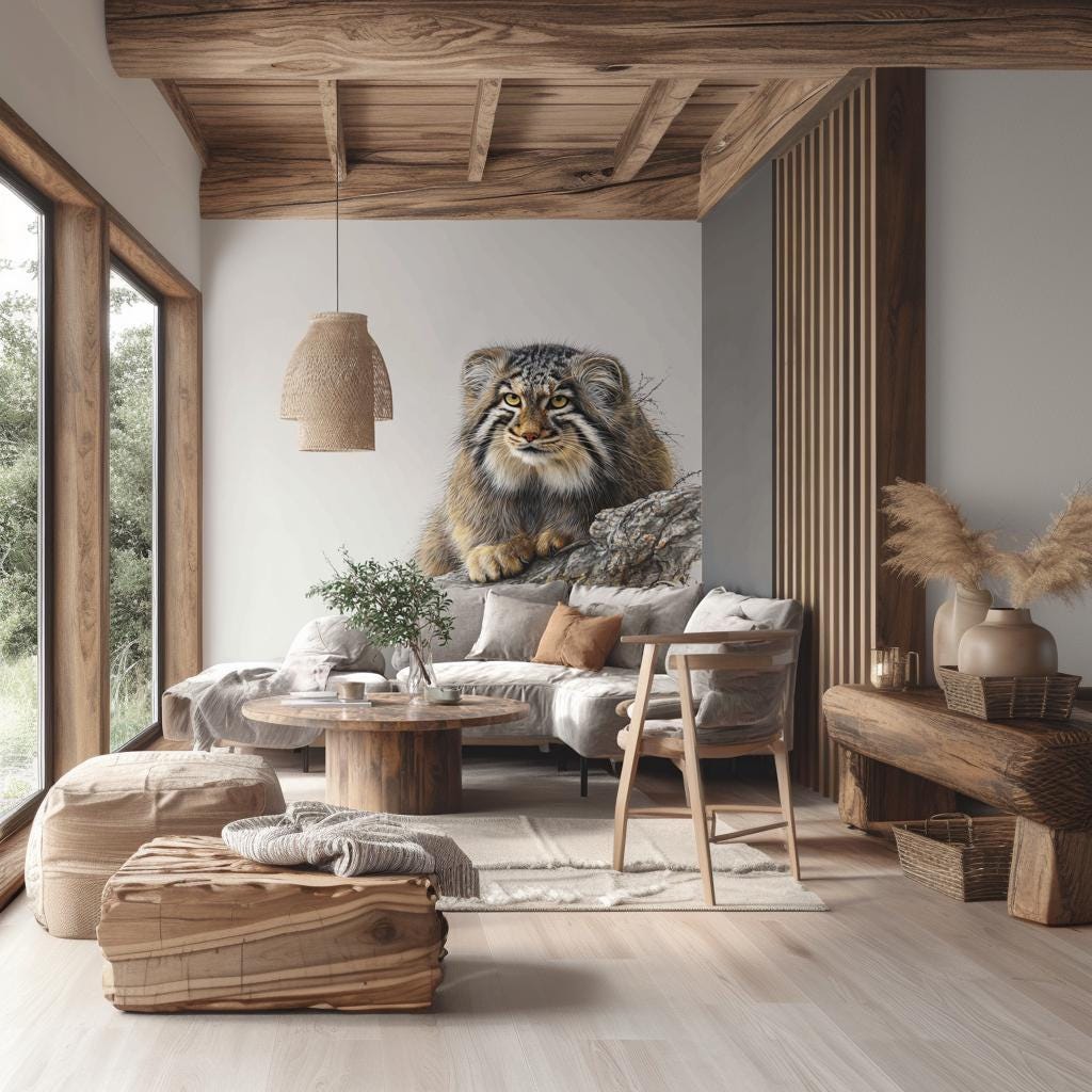Alternate product view of Pallas Cat Wall Decal.