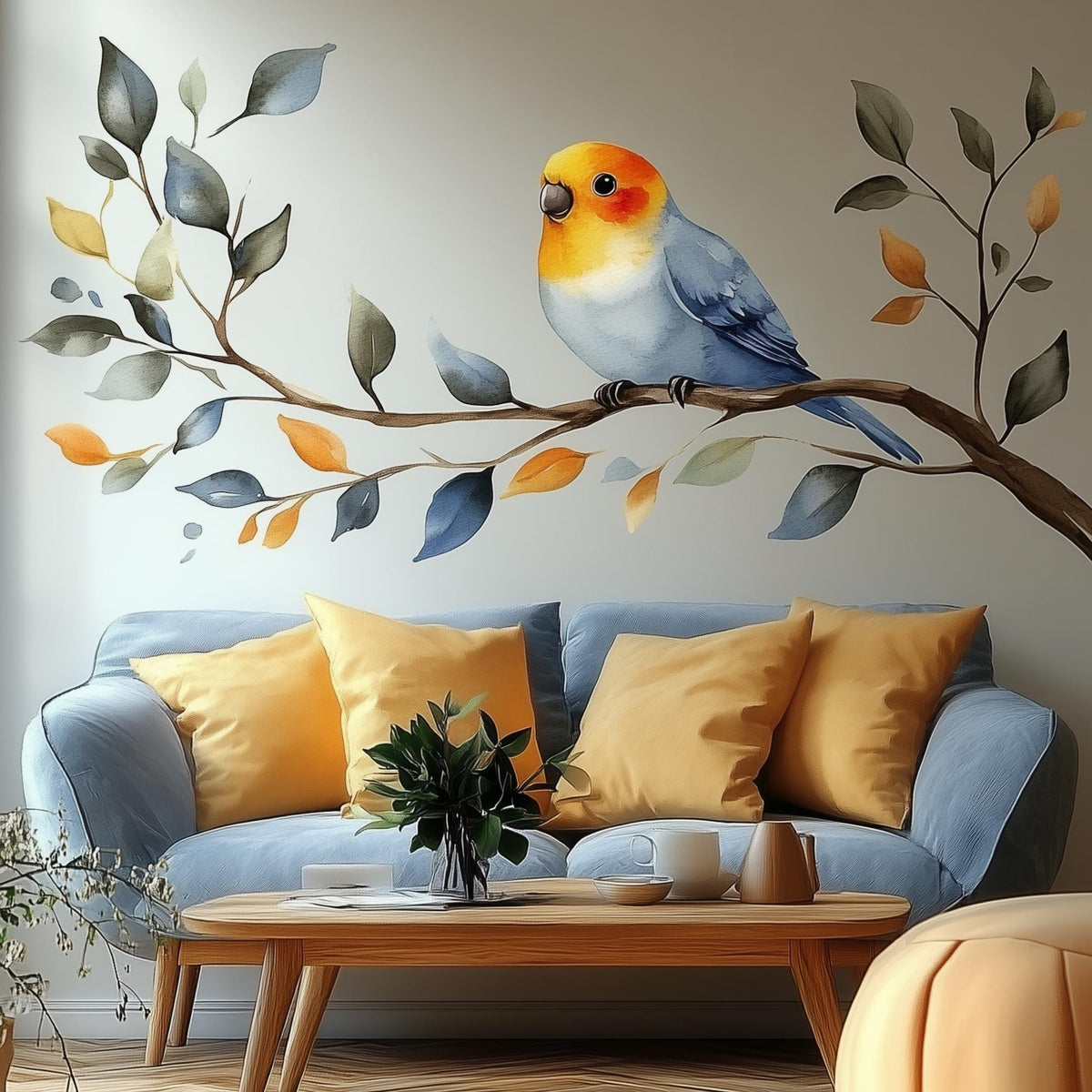 Alternate product view of Bird on Branch Wall Decal.
