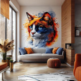Alternate product view of Calico Cat Wall Decal.