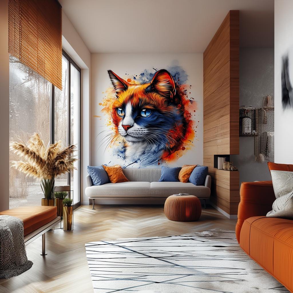Product gallery view of Calico Cat Wall Decal.