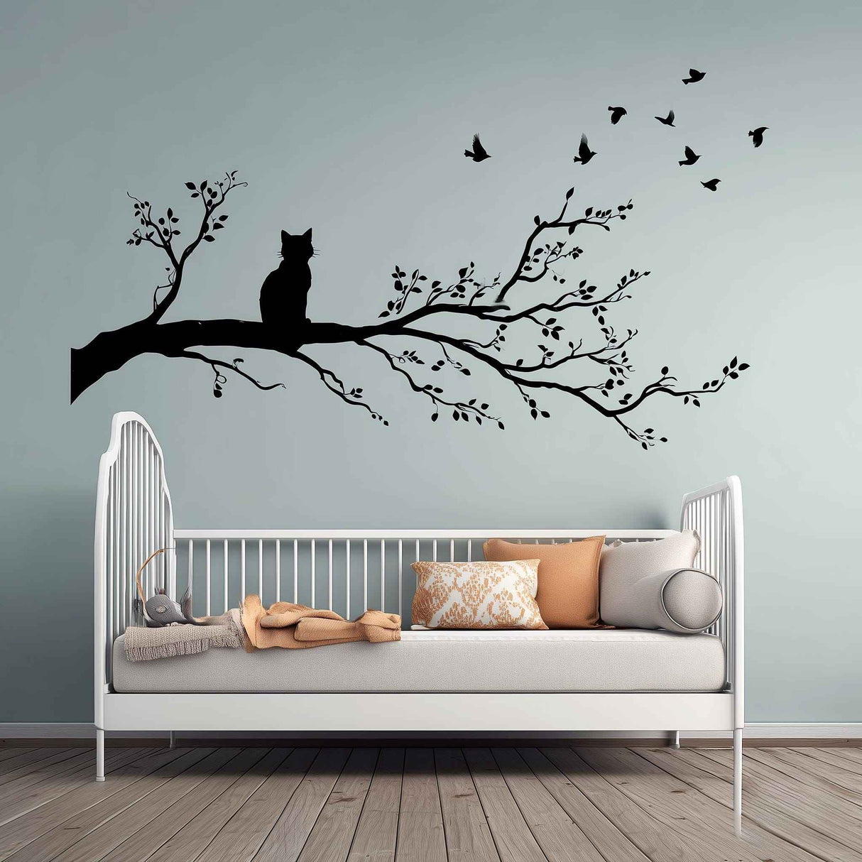Product gallery view of Cat on Tree Branch Wall Decal.