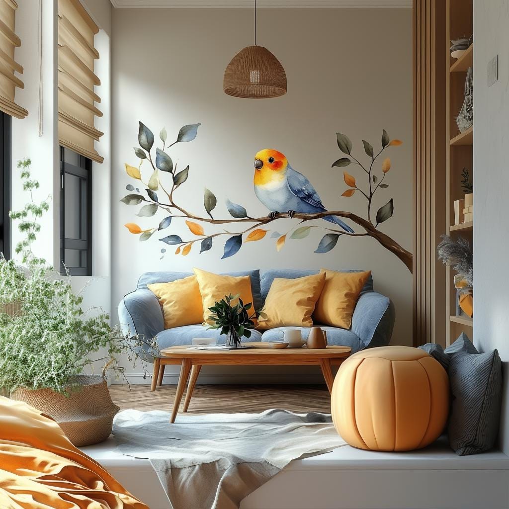 Product gallery view of Bird on Branch Wall Decal.