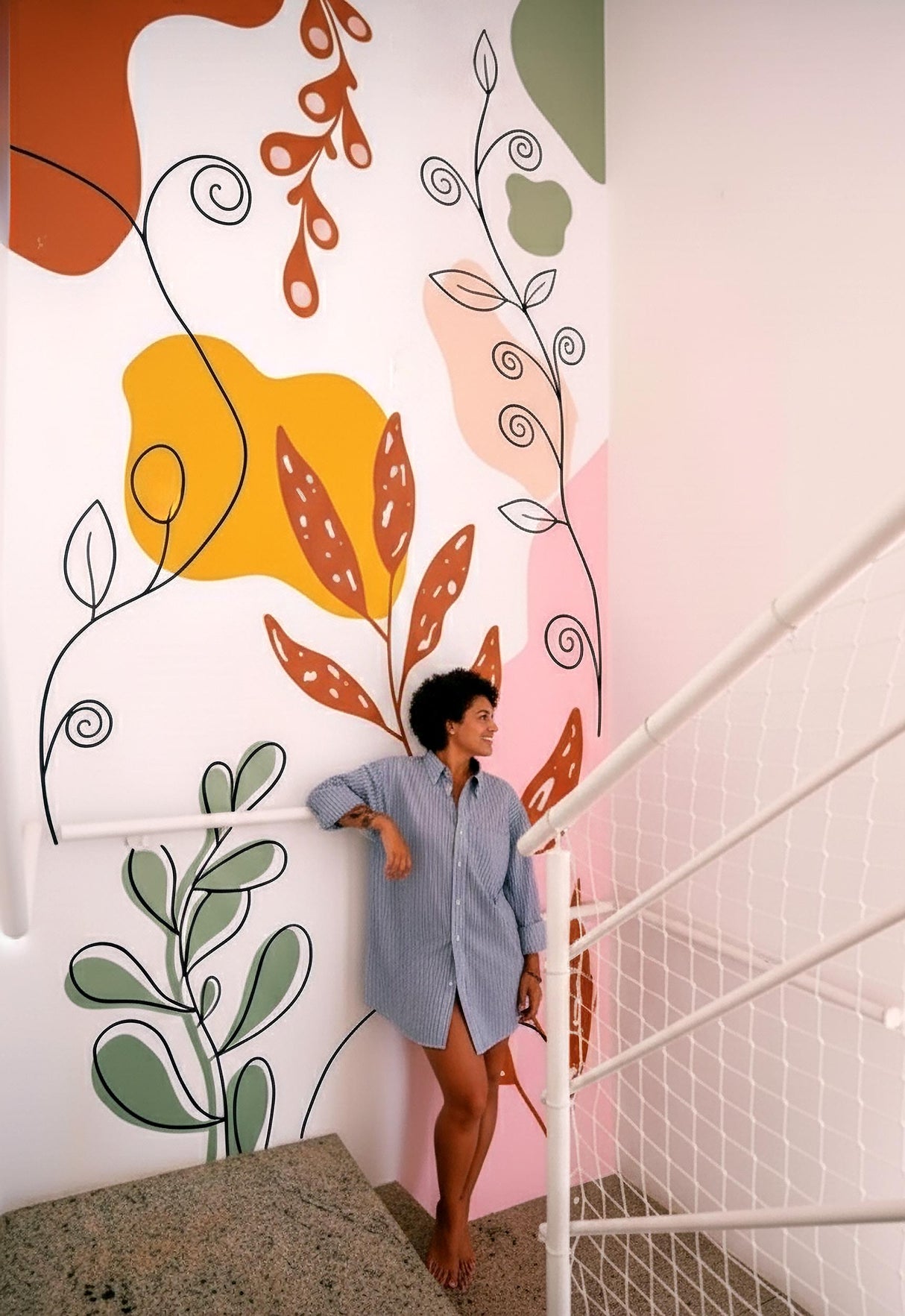 Alternate product view of Abstract Botanical Wall Decal.