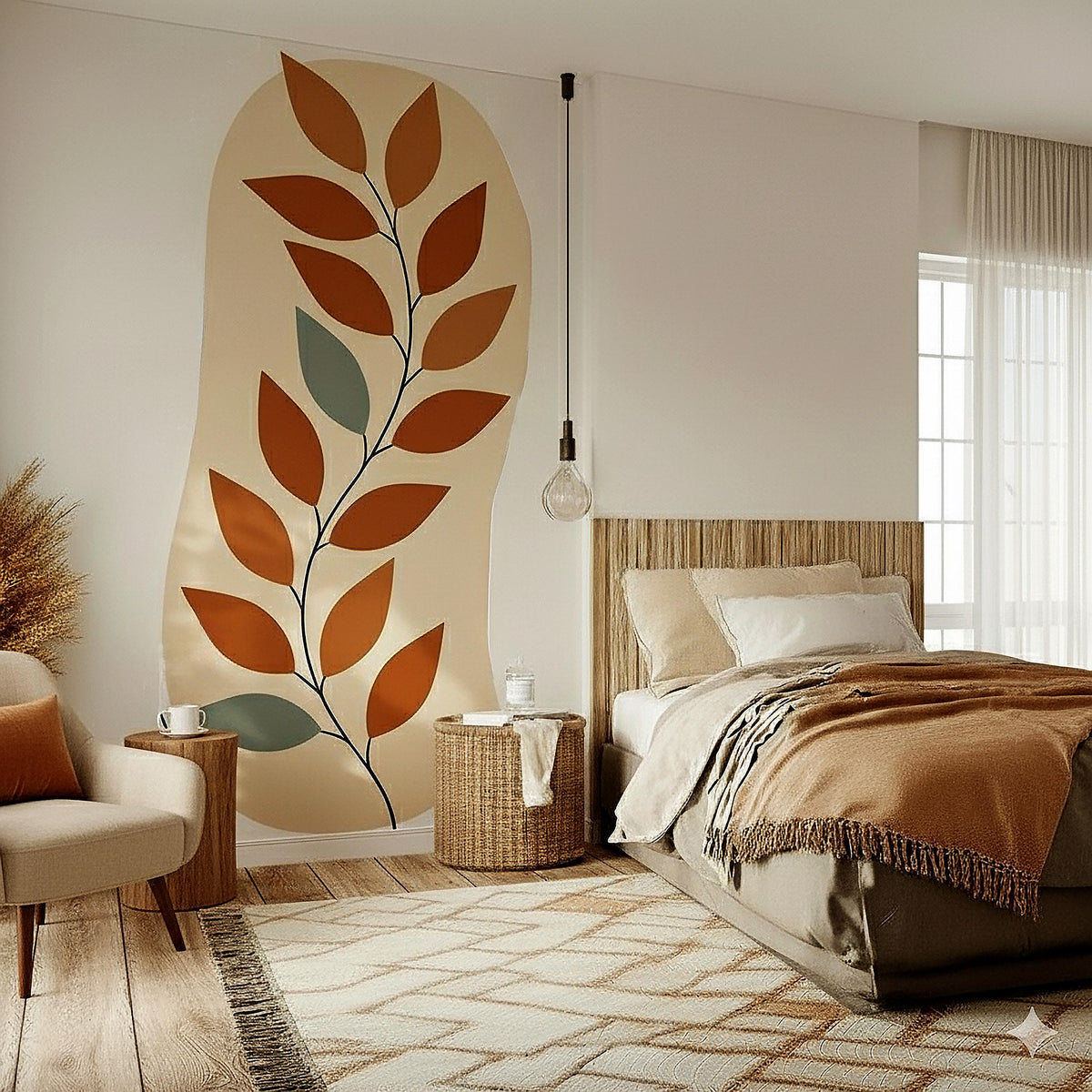 Alternate product view of Abstract Leaf Wall Decal.