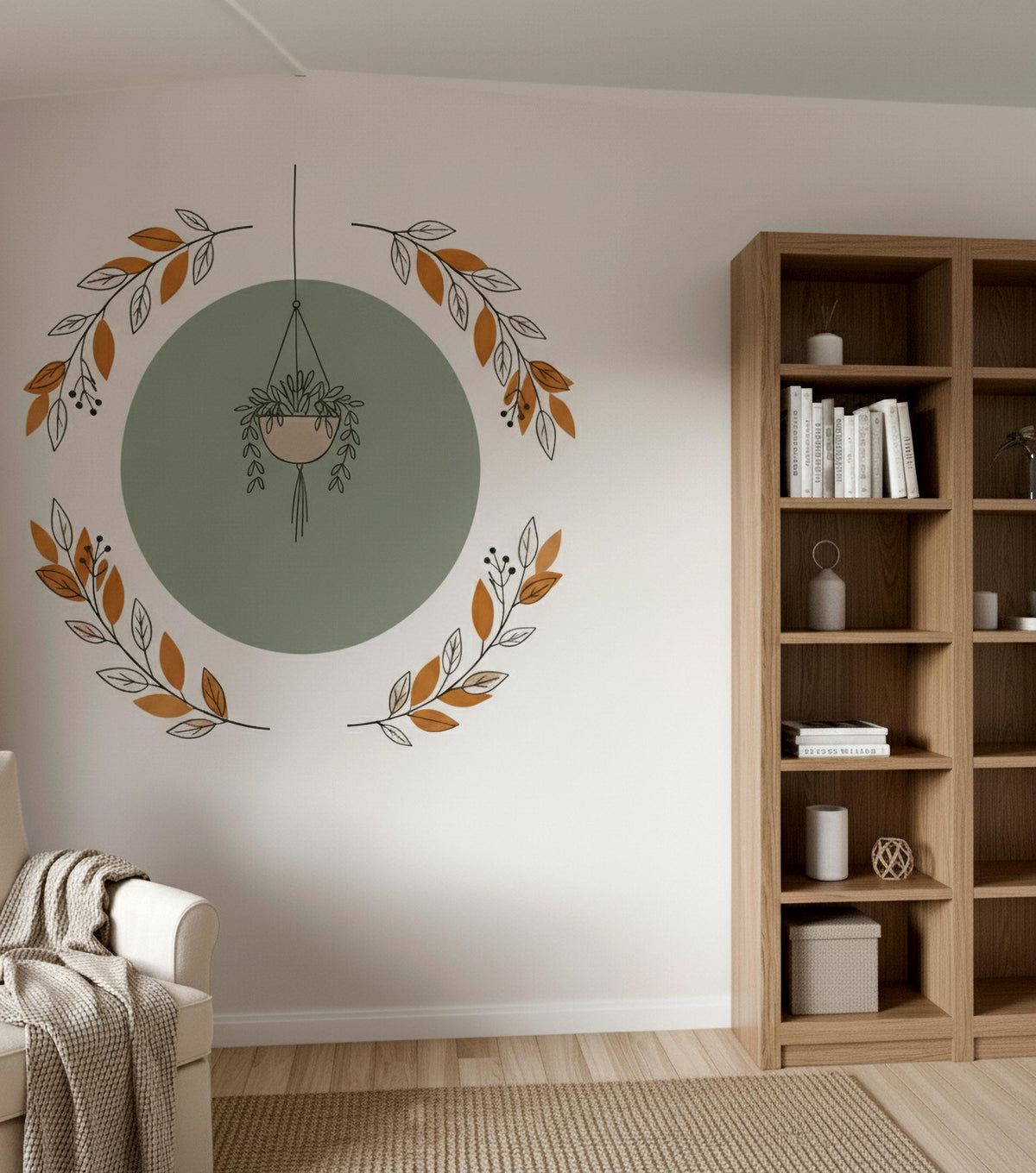 Alternate product view of Hanging Plant Wall Decal.