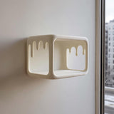Product gallery view of 3D Printed Dripping Cube Wall Shelf.