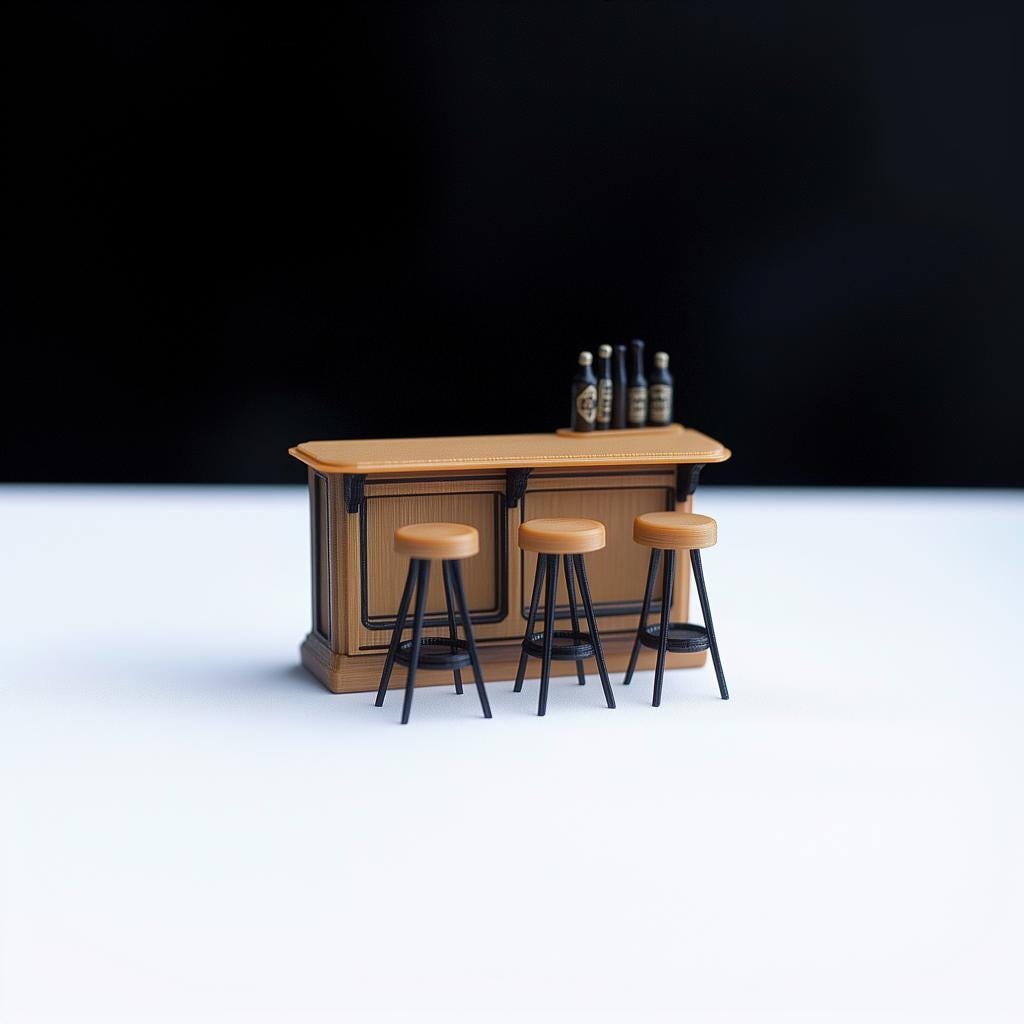 Product gallery view of 1:12 Miniature Bar Counter Set.