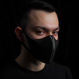 Product detail view of 3D Printed Minimalist Black Cosplay Mask.