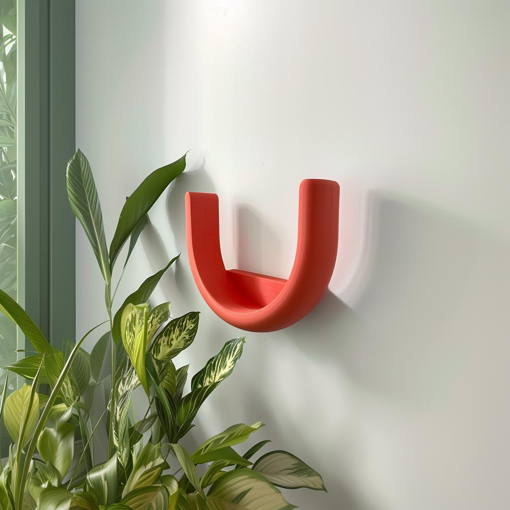 3D Printed U-Shaped Wall Shelf shown in the product image.