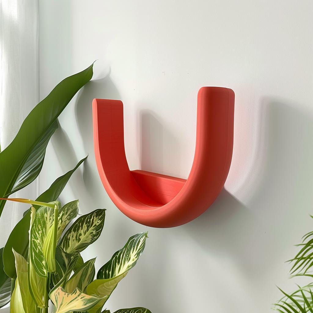 Additional product view of 3D Printed U-Shaped Wall Shelf.
