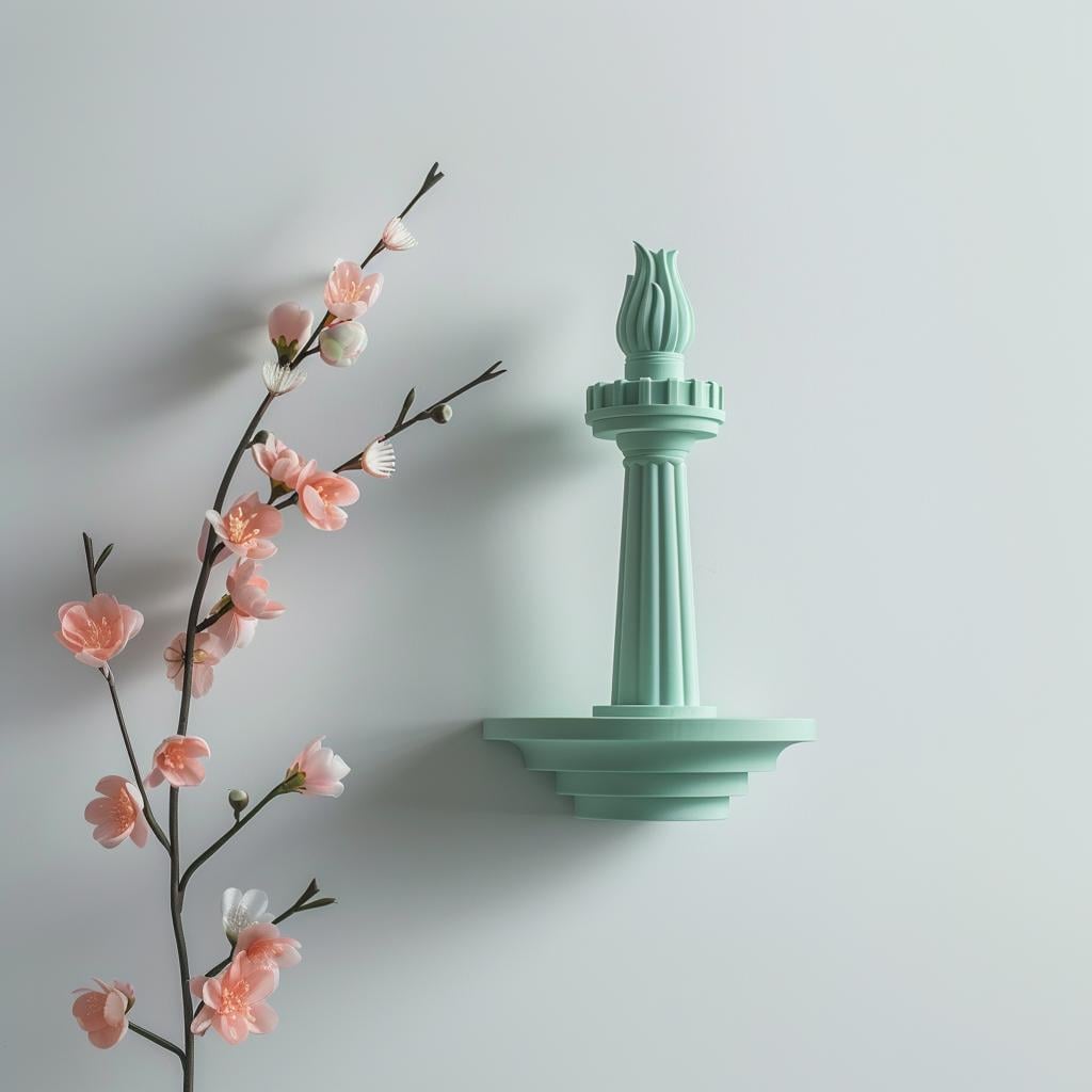 Product gallery view of 3D Printed Minimal Liberty Torch Wall Art.