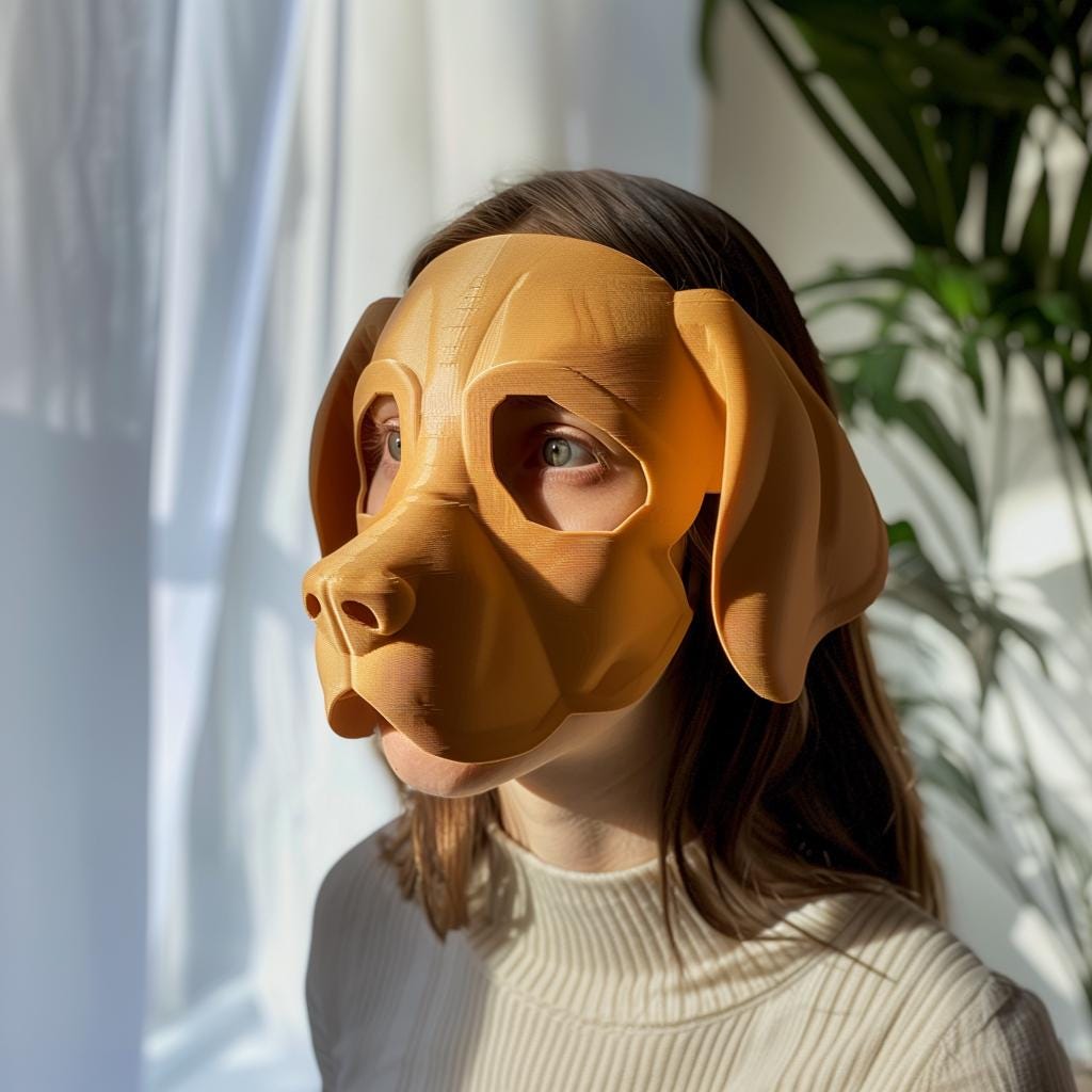 Additional product view of 3D Printed Beagle Costume Mask.