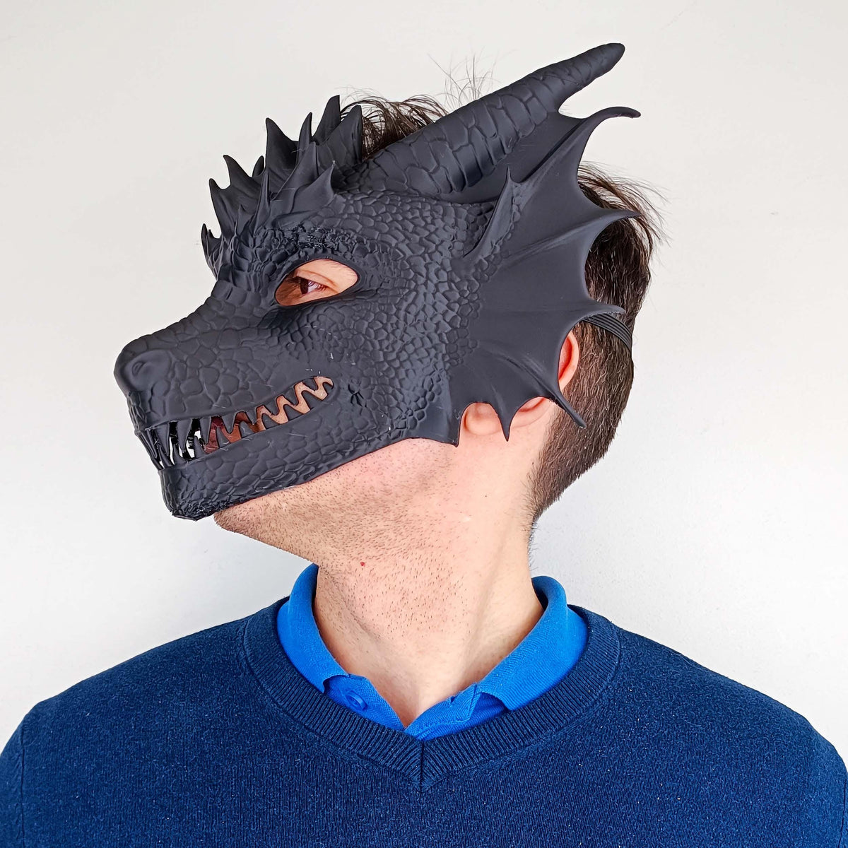 Product detail view of 3D Printed Dragon Mask.
