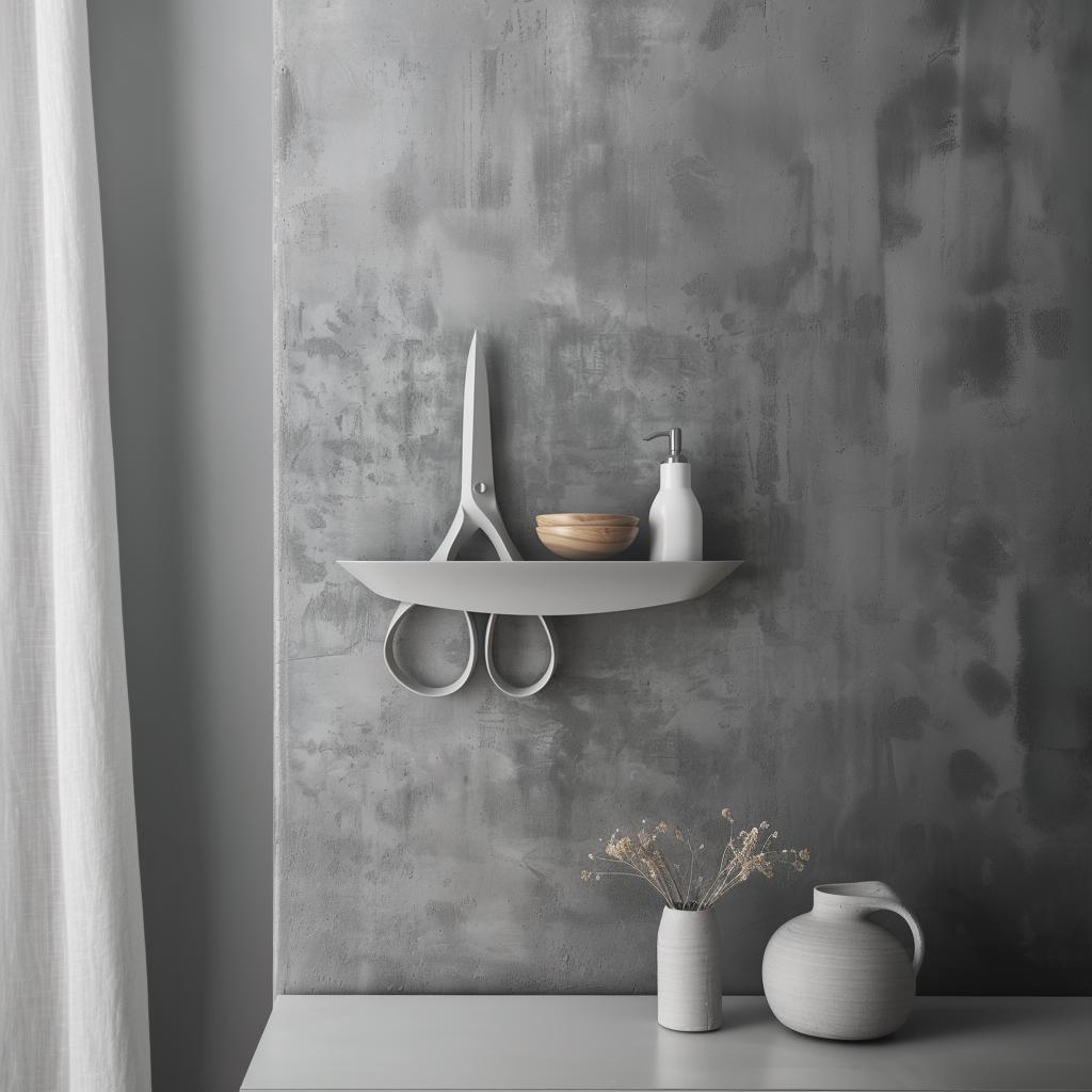 3D Printed Scissors Wall Shelf shown in the product image.