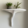 3D printed Artist's Conk mushroom wall shelf with a layered curved form and compact ledge.