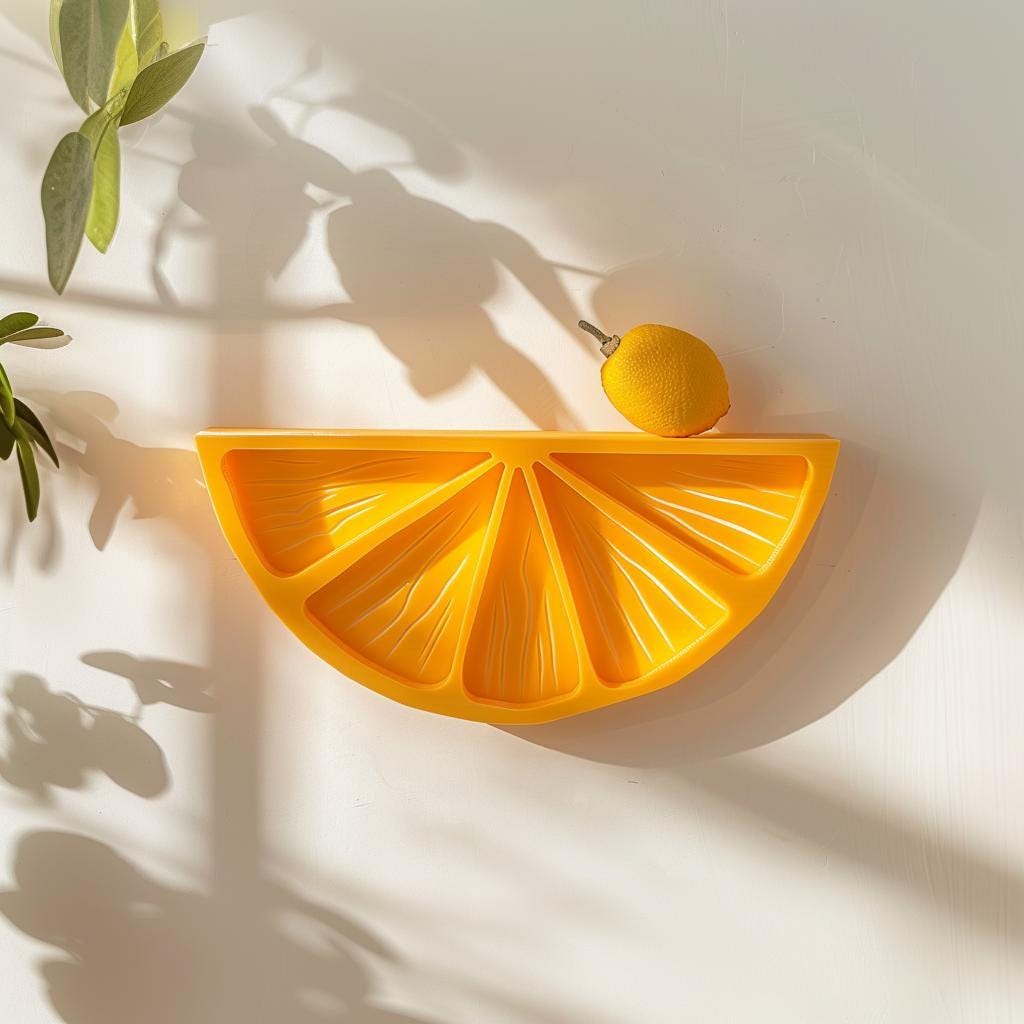 Additional product view of 3D Printed Citrus Slice Wall Shelf.
