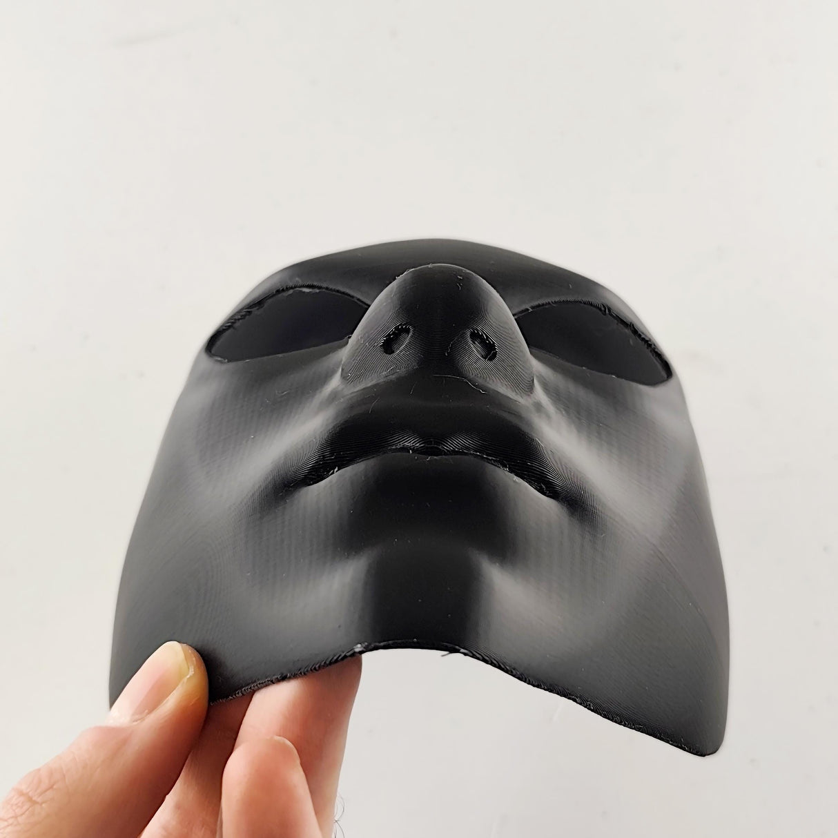 Product detail view of 3D Printed Faceless Phantom Cosplay Mask.