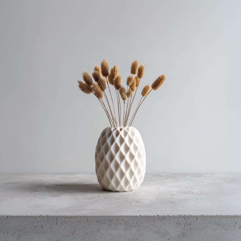 3D Printed Geometric Vase shown in the product image.
