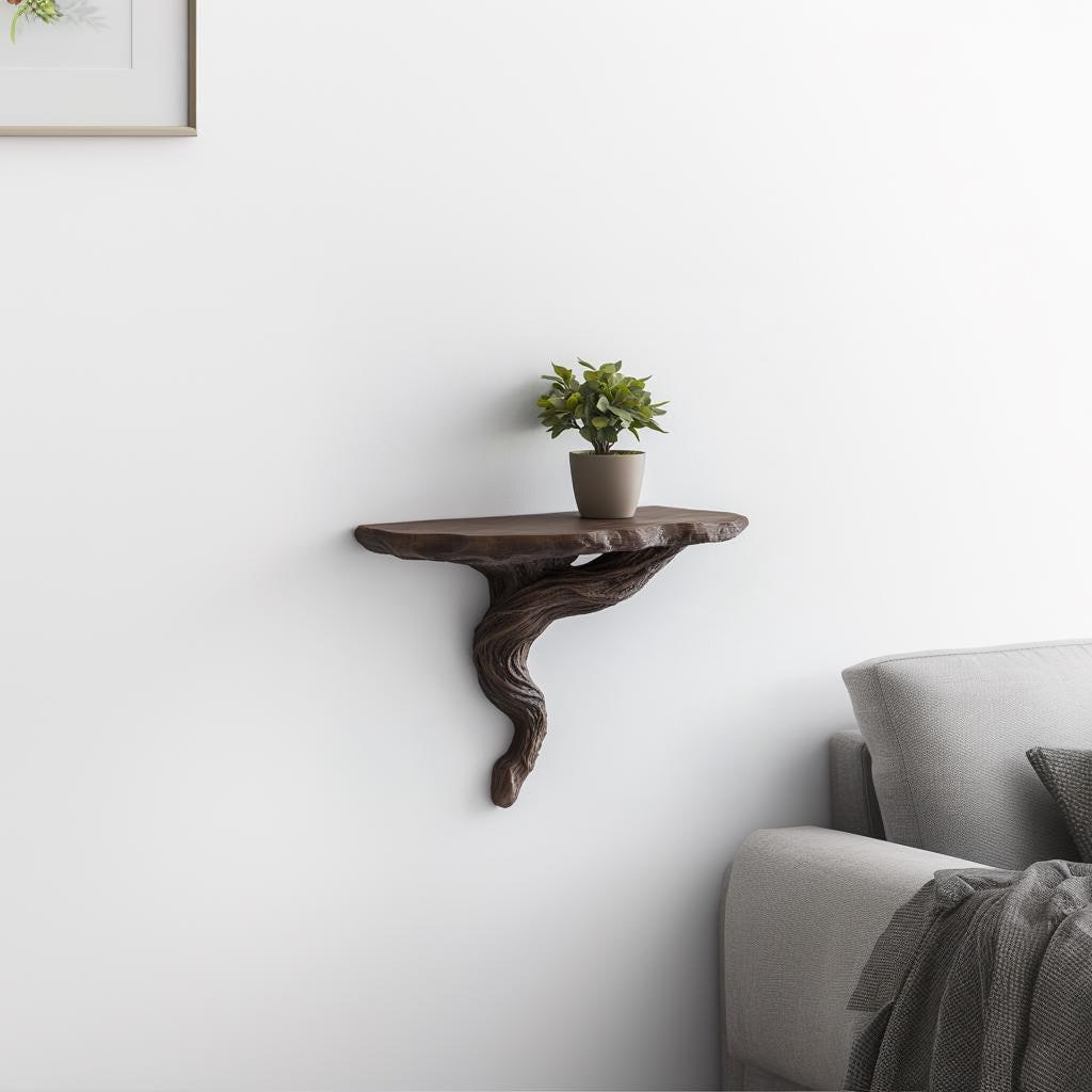 Additional product view of 3D Printed Twisted Root Wall Shelf.