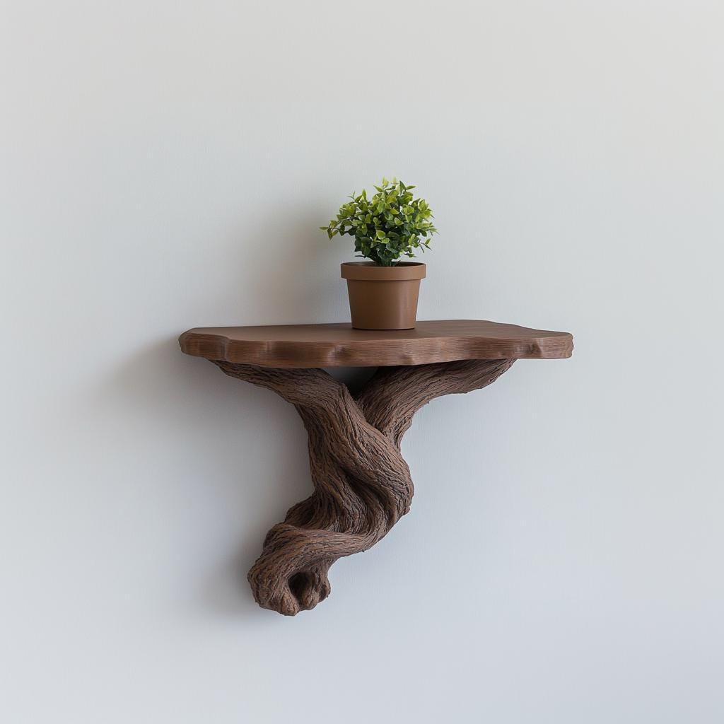3D Printed Tree Root Floating Shelf shown in the product image.